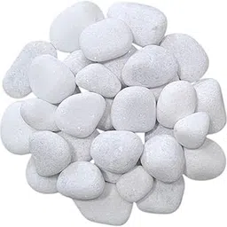 Natural Large White River Pebbles (1 KG, 30-50mm) | Smooth Matte Finish Stones for Succulents, Landscaping & Vase Filler-picture-16