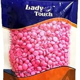 Lady Touch Hard Wax Beans(100gm) Painless Hair Removal, Brazilian Waxing for Face, Eyebrow, Back, Chest, Bikini Areas, Legs At Home (Aloevera Green OR Chocolate Black OR Strawberry Pink)-image-0