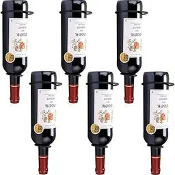 cradties Art Set of 6 Wall Mounted Wine Rack Holders - Metal Wine Bottle Display Holder with Hardware, Wall Hanging Red Wine Bottle Organizer Racks for Storage Beverages/Liquor Bottle-picture-15