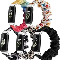 Compatible with Fitbit Inspire 3/Inspire 2 Scrunchie Bands, Replacement Soft Cute Printed Elastic Solo Loop Watch Straps Soft Wristband for Fitbit Inspire 3/Inspire 2 Fitness Tracker Women&Men-picture-28