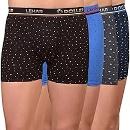 dollar Lehar Mens Combed Cotton Trunk - Pack of 4 - Actual Print May Vary-picture-58