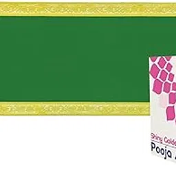 Dulhan Velvet Green Pooja Cloth/Pooja Aasan for Mandir, Temple Altar Cloth with Golden Border (15X30 inch) (Pack of 1)-picture-29
