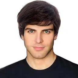 VIVIAN Dark Brown Men's Wig Short Men's Curly Wig with Bangs Natural Synthetic Full Wig for MenDaily Party Costume Cosplay Wearing-picture-14