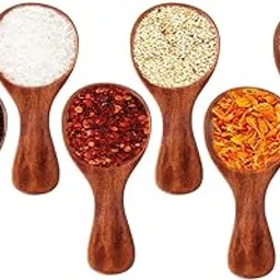 Craftland Wooden Spice/Masal Small Spoon For Tea Coffee Sugar Condimants & Small Containers/Jar (Set Of 6 (Brown)), 7.7 Cm-image-17