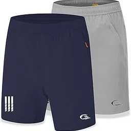 CBlue Men's Outdoor Quick Dry Lightweight Sports Shorts with 2 Zipper Pockets, Breathable Hiking Running Gym Workout Athletic Shorts Combo of 2-picture-25