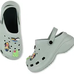 gimme ! Women's Classic Comfort Clogs with Decorative Charms, Blue, Ventilated Design-picture-30