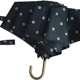 Folding Umbrella Portable Umbrella 6 Ribs Umbrella for Trips Camping Outdoor Black-image-74