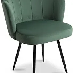 ACTIVA Crown Upholstered Chair with Stylish Backrest Design| Upholstered Fabric with Designed Backrest|Ergonomic Chair for Living Room/Dining Room/Study/Home/Office (M.Green)-picture-19