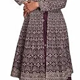 miss ethnik Women's Purple Chinon Stitched Top With Stitched Chinon Bottom and Chinon Dupatta Full Sleeve Embroidered Flared Kurta (ME-1235)-picture-42