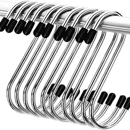 Oblivion S Hooks for Hanging 10 Pcs – Heavy Duty Stainless Steel Hooks for Clothes, 3" Inch Long Extension for Wardrobe Accessory, Utility Organizer for Kitchenware, Workshop, Office, Bathroom & Pots-picture-29
