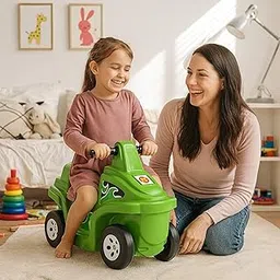 OK PLAY Coaster Car for Kids | Push On Ride On Car | Footrest | Backrest | Easy Grip | Four Wheel Ride | Anti Skid Bottom | Safe & Fun Activity Toy | Medium | 62x30x41 Cm | 1 Year+ | Green-picture-10