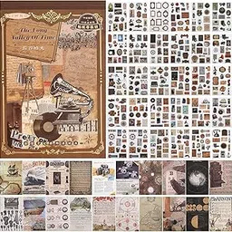 412Pc Vintage Aesthetic StickerBook, for Bullet Journaling Junk-Journal Supplies Theme-picture-11
