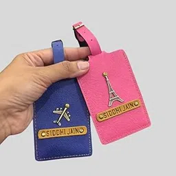 The Junket Customized Luggage Tag for Men & Women| Personalized Name & Charm Travel Tag | Personalized Gifts, Unique Travel Identification Tag for Bags, Unisex Travel Gift (Black & Pink)-picture-51