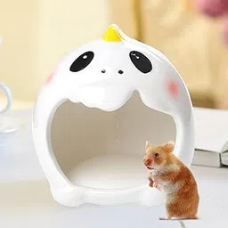 UJEAVETTE Ceramic Hamster Nest Small Animal House Cage Toys Pet Nesting Mini Hut White-image-89
