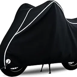 ROWYEET Premium 100% Waterproof Bike Body Cover with Lock | Heavy Duty Polyester Two Wheeler Cover, UV & Dust Proof, Heat Resistant, Outdoor & Indoor Protection Bike Cover (Black)-picture-17