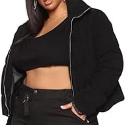 dta fashion FASHION FIZZZZ Women’s Puffer Jacket – Warm Winter Casual Zip-Up Coat with Pockets, Stylish & High Neck Outwear for Girls & Ladies, Polyester-picture-13
