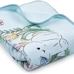 Mee Mee Hooded Baby Bath Towel for New Born | Wash Cloth, Quick Absorbent, Can be Used for Baby Swaddling, Extra Soft Cotton Towels for Kids/Toddlers/Infants/Babies, Pack of 1, (Blue Flowers) 80X80 CM image 1