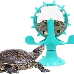 Tortoise Habitat Accessories, Turtles Rotating Treat Dispenser with Suction Cup, Tortoise Enrichment Toys, Food Feeder for Turtle, Tortoise, Reptile, Lizard-picture-29