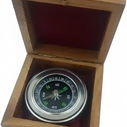 Geniadity-Modern Silver-Tone Compass in Wooden Gift Box - Functional Portable Compass for Hiking Camping Outdoors-Thoughtful Gift(NA1202)-picture-28