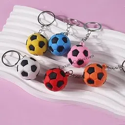 Laxmi Collection 12 Pcs Cute Football Soccer Theme Keyrings Key Chains For Kids Boys Girls & Children Birthday Return Gifts In Bulk Pinata Filler-Multi-color-Pack Of 12-picture-11