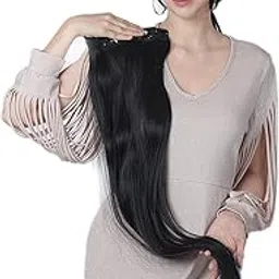 Women Hair Extension 100% Indian human hair natural black straight soft hair extension Remi Virgin Hair (20 inch)-image-33