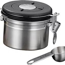 Creations Coffee Canister Airtight Coffee Bean Container for Loose Leaf Tea Spice Nuts Silver Black|Kitchen Dining & Bar|Kitchen Storage & Organization|Canisters & Jars-picture-15