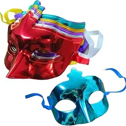 FI - FLICK IN 6 Pcs Eye Mask for Birthday Halloween Christmas Prom Night Masquerade Mask for Women and Men Party Multicolored Eyewear Mask (Pack of 6, Multicolor) image 1