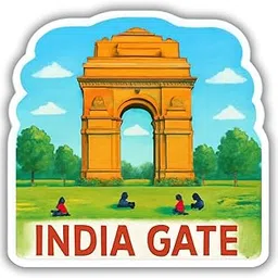 India Gate Theme Souvenir Wooden Fridge Magnet for Refrigerator - India Gate Printed Fridge Magnet for Kitchen & Home Decor | Perfect Souvenir Gift | Size 3x3 Inches | Pack of 1-picture-28