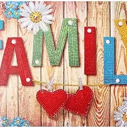 Lifestyle-You DIY 5D Family Design Diamond Painting Kit for Adults & Kids Full Drill Round Diamond Crystal Gem Art, Cross Stitch Crystal Rhinestone Embroidery Home Wall Decor Gift(12x16inch)-image-73