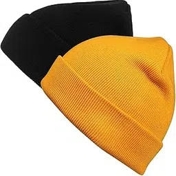notwild Unisex Winter Beanie | Skullcap Hat for Men & Women | Combo Pack of 2 Plain Winter Caps-picture-53