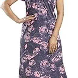 Moonshine Fashion Women's Hosiery Cotton Nighty/Night Dress/Gown in Maternity Wear Printed Maxi-picture-40