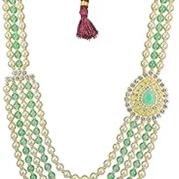 raadhe creation Pearl Base Metal and Dulha Moti Mala Haar Necklace for Men's-picture-54