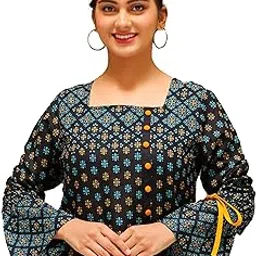 yash gallery Women'S Rayon Floral Printed Square Neck Regular Fit Button Down Waist Length Bell Sleeve Tops-picture-18