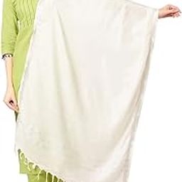 dupatta bazaar Women's White Plain Linen Dupatta-picture-14