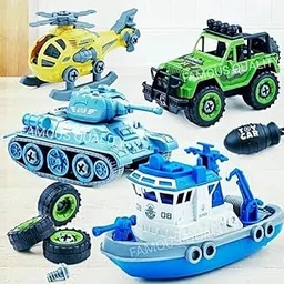 FAMOUS QUALITY New Take Apart Toys- DIY Military Army Car Toy, Birthday Gifts For Boys 3-8 Year Old - (4 Pack), Multicolor-image-28