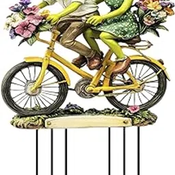 TRENDIVIBE 2D Flat Couple Frog Decorative Garden Stake Animal for Bonsai Yard Landscape-image-17