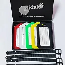 Kidultz Luggage Tags with Premium Strap for Travel suitcases, School Bags, etc..for Easily Identification of Bags (Pack of 5) (Multicolour)-picture-35