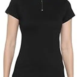 Ap'pulse Women's Shorts Sleeve Round Neck Zipper Sports Tshirt-picture-27