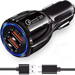 30W Car Charger for Maruti Swift Dzire Tour S (O) Original QC Adapter Type C 3.0A High Speed Fast Turbo Charge QC 3.0 Smart DualPort with 1m Type-C Charging & Sync Cable (Black, SE.Q)-picture-21