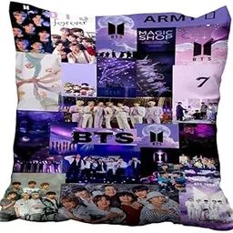 Printwala BTS Printed Cushion 12X12 Inches – Cozy Home Decor for Army Fans-picture-10