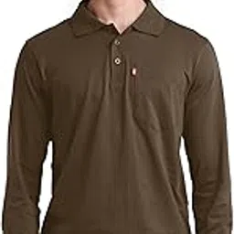 p3 speaks comfort P3 Men's Feather Touch Cloud Cuffed Polo T-Shirt | Pure Cotton | Full Sleeves | Regular FIT | Utility Front Pocket | Polo Collar (Available in M to XXL Size)-picture-42