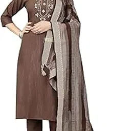 florely Women's Cotton Embroidered Readymade Salwar Suit Set With Duppta Straight Kurta Pant With Dupatta Set readymade dress material-picture-61