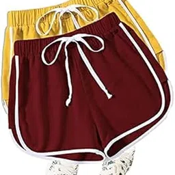 Powermerc Women's Cotton Solid Regular Shorts Pack of 2-picture-50