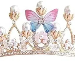 Princess Butterfly Crystal Tiara Crown for Girls and Women – Pearl Wedding Headband, Rhinestone Hair Accessory for Birthday, Prom, Cosplay, Bridal, Party, Holiday Celebration, Elegant Fancy Crown-image-73