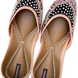 pind poppers Women’s Handcrafted Punjabi Jutti with Bead & Thread Work | Comfortable Slip-On Traditional Footwear for Ethnic-picture-21