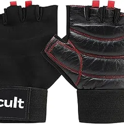 Cult Gym Gloves for Men & Women | with Wrist Support Accessories for Weightlifting, Training, Exercise, Cycling Gloves | Fitness Gloves | Black Red | Medium-picture-29