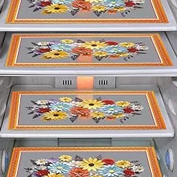 Dakshya Industries Fridge Drawer Mat Set of 4 | Waterproof PVC Fridge Mats for Drawer Use | Reusable & Easy to Clean | Size 44x29 cm (Anti-Slip Plain Design)-picture-30