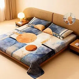 Loomweft 100% Cotton King Size Bedsheet with 2 Pillow Covers | Soft | Breathable 72''X78'', 275X275 Cm | Moon-picture-19