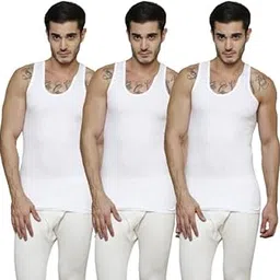 prince Super 60 Ribbed Cotton Deluxe Men's Vest RN Pack of 3 | White, Medium-picture-27