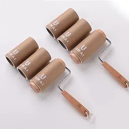 UMAI-Lint Roller for Clothes (2 Rollers + 4 Replacement Rolls - Total 360 Sheets) | Wooden Eco-friendly Lint Roller for Clothes, Pet hair, sweaters, blankets 14 cm Width of sticky Sheet | Lint Remover-picture-33